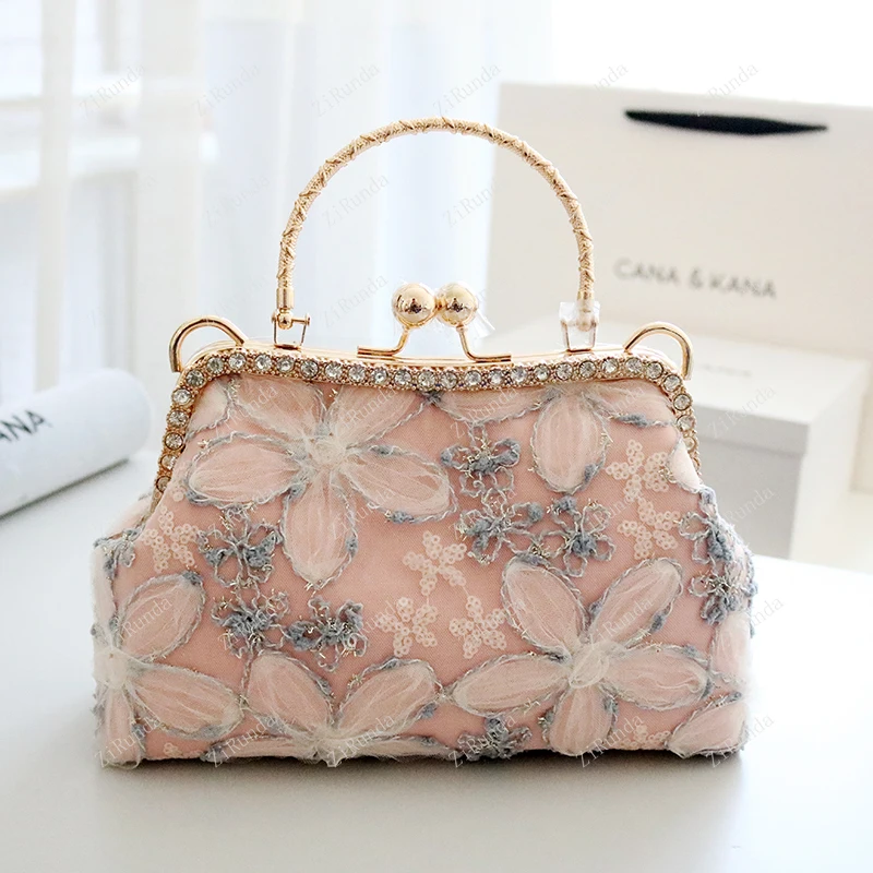 Lace flower portable autumn new shoulder messenger chain with cheongsam Hanfu new Chinese style bag women