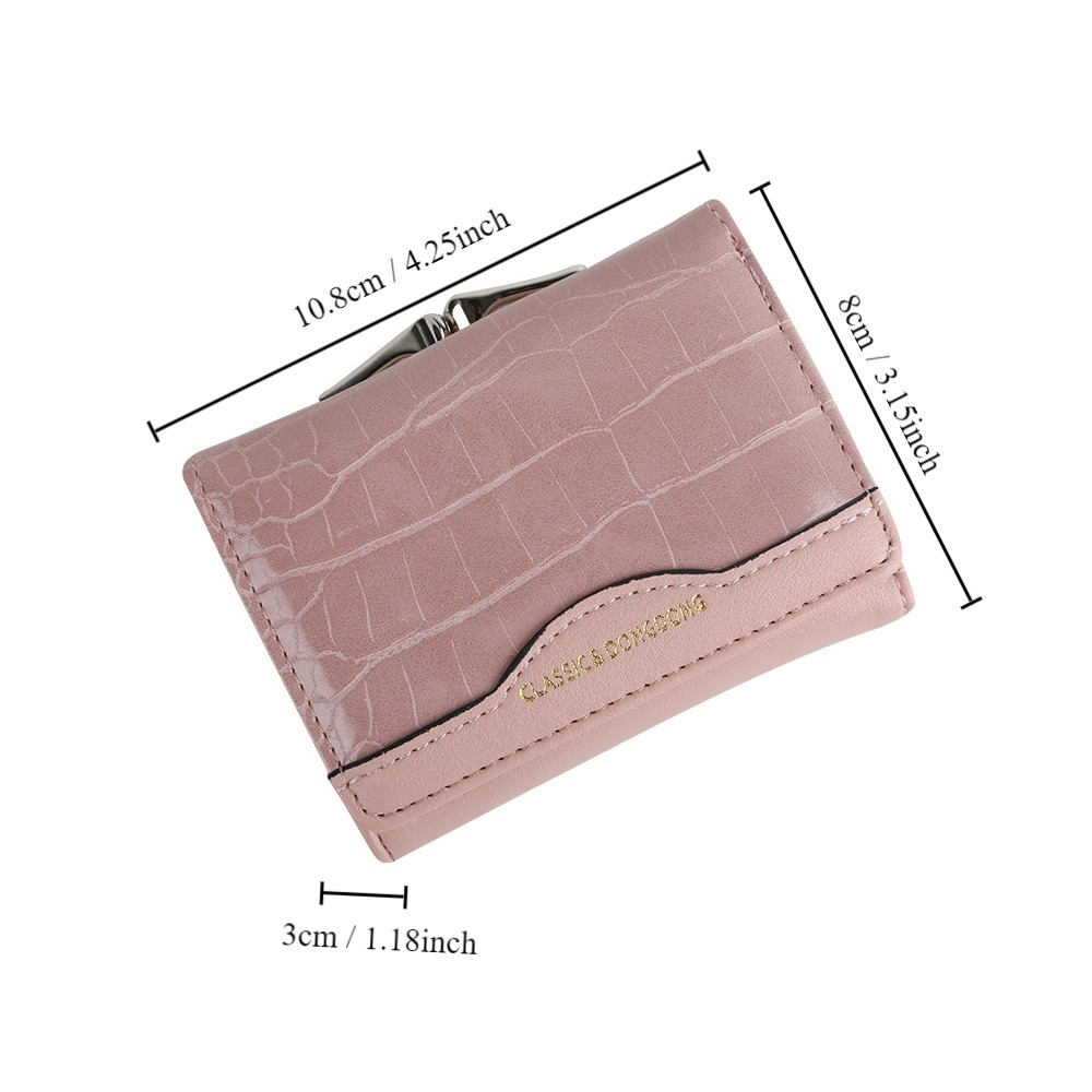 Portable PU Leather Women Wallet Multi-card Crocodile Pattern Female Short Purse Three-fold Simple Coin Purse Women