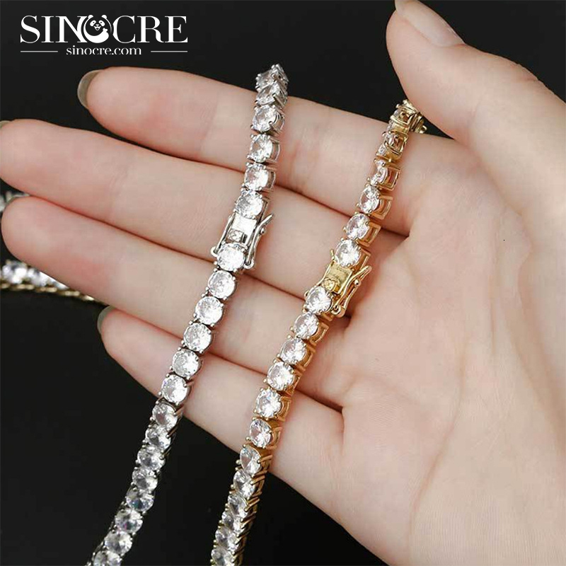 5mm Moissanite Tennis Chain Necklace Bracelets for Women Men