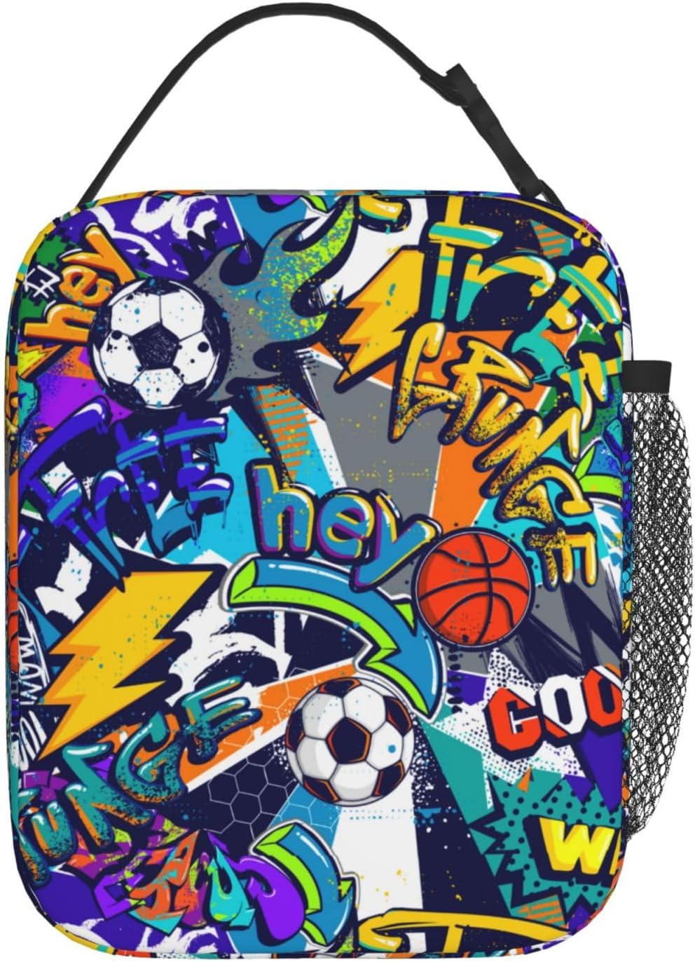 Sport Cool Soccer Theme Lunch Bag for Men Boys Kids Soccer Lunch Box for Work Picnic School Travel Hiking Beach or Fishing