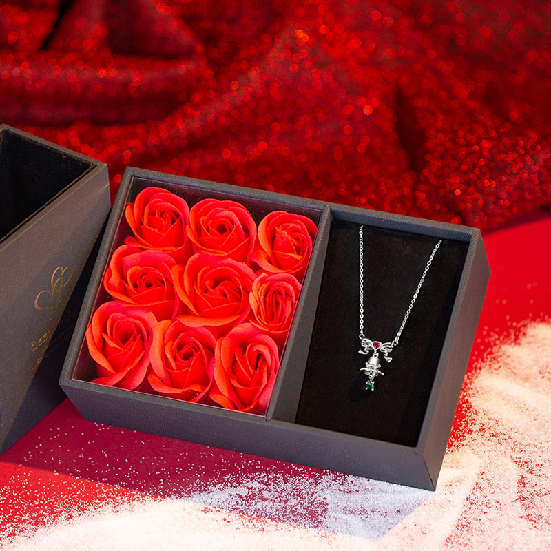 Original Design Zircon-Adorned Christmas Pendant Necklace - Ladies' Holiday Jewelry