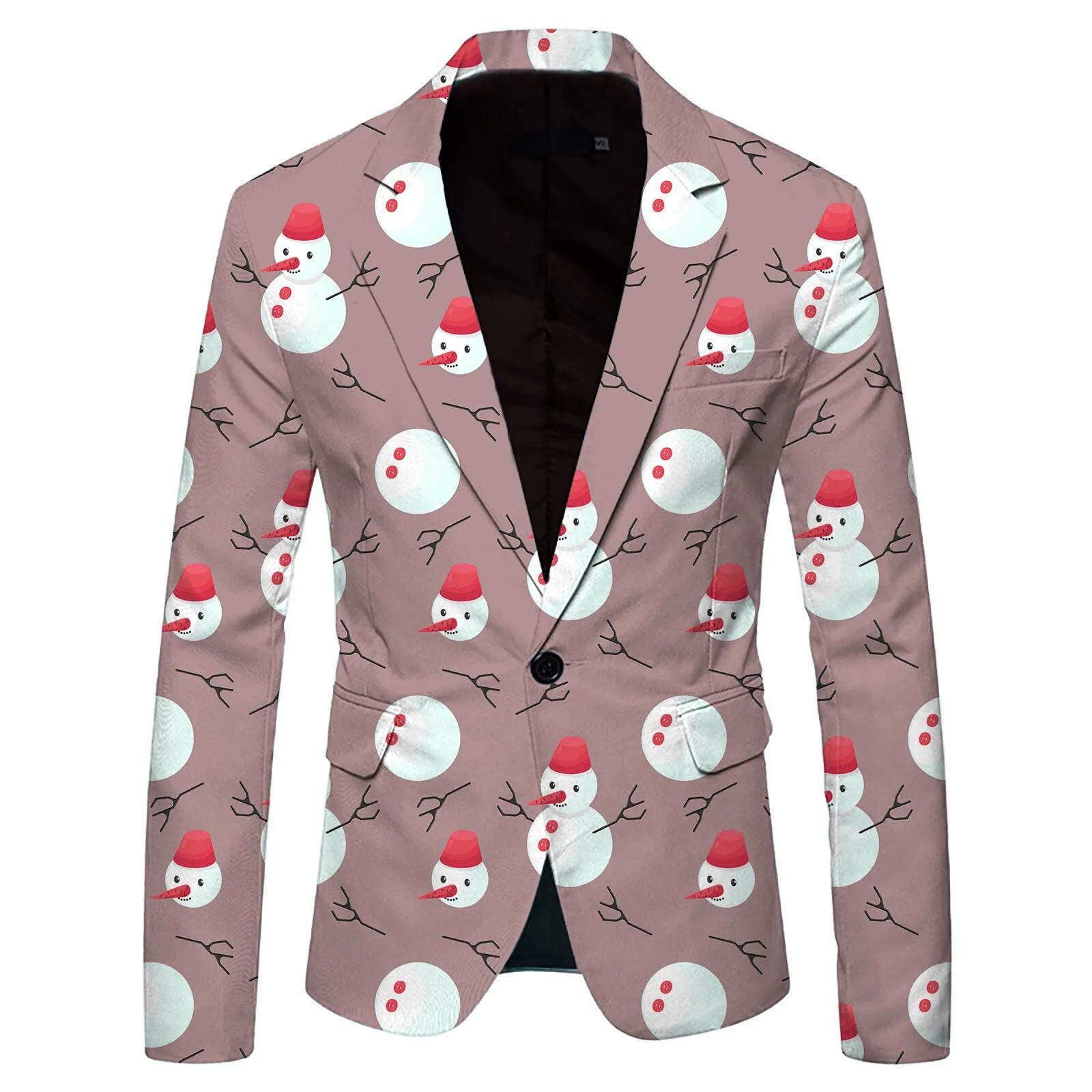 Mens Blazers Christmas Cartoon Santa Snowman Printed Loose Single Breasted Lapel Casual Party Fashion Suit Jacket Male Tops 241108