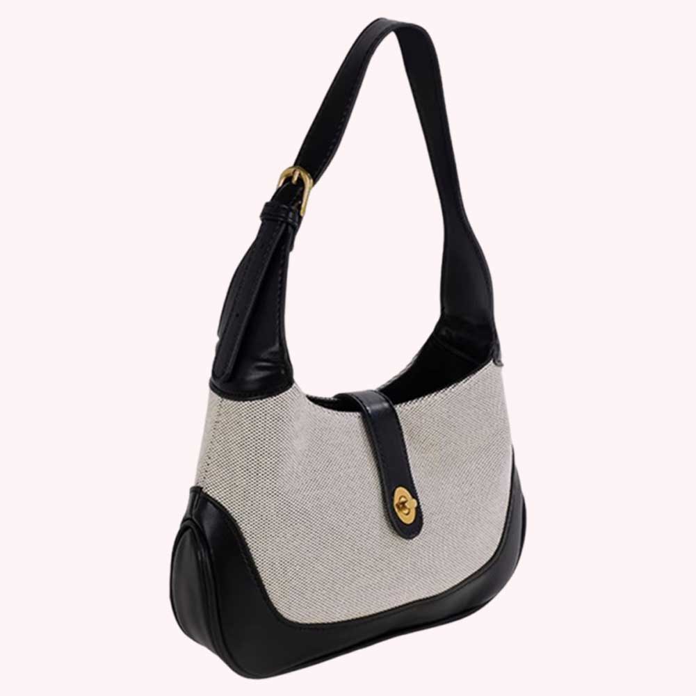 Women Vintage Shoulder Bag Contrast Color Tote Dumpling Bag Trendy French Underarm Bag Top Handle Bag Daily Dating Purse