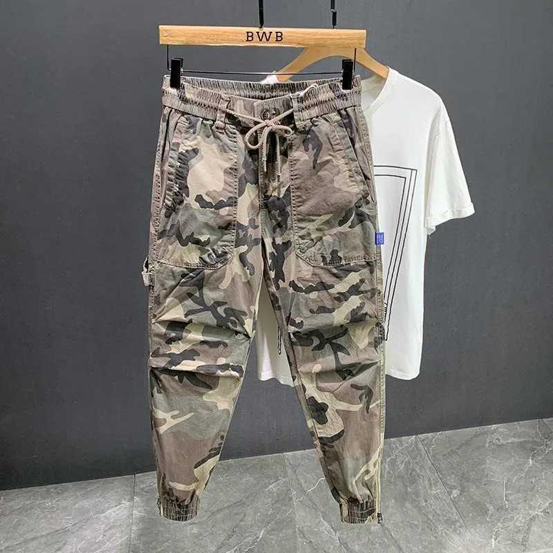 Cargo Pants Mens Summer Cotton Trousers Men Sweatpants Stretch Camouflage Casual Pants Streetwear Male Thin Motion Encil Pant LX241107