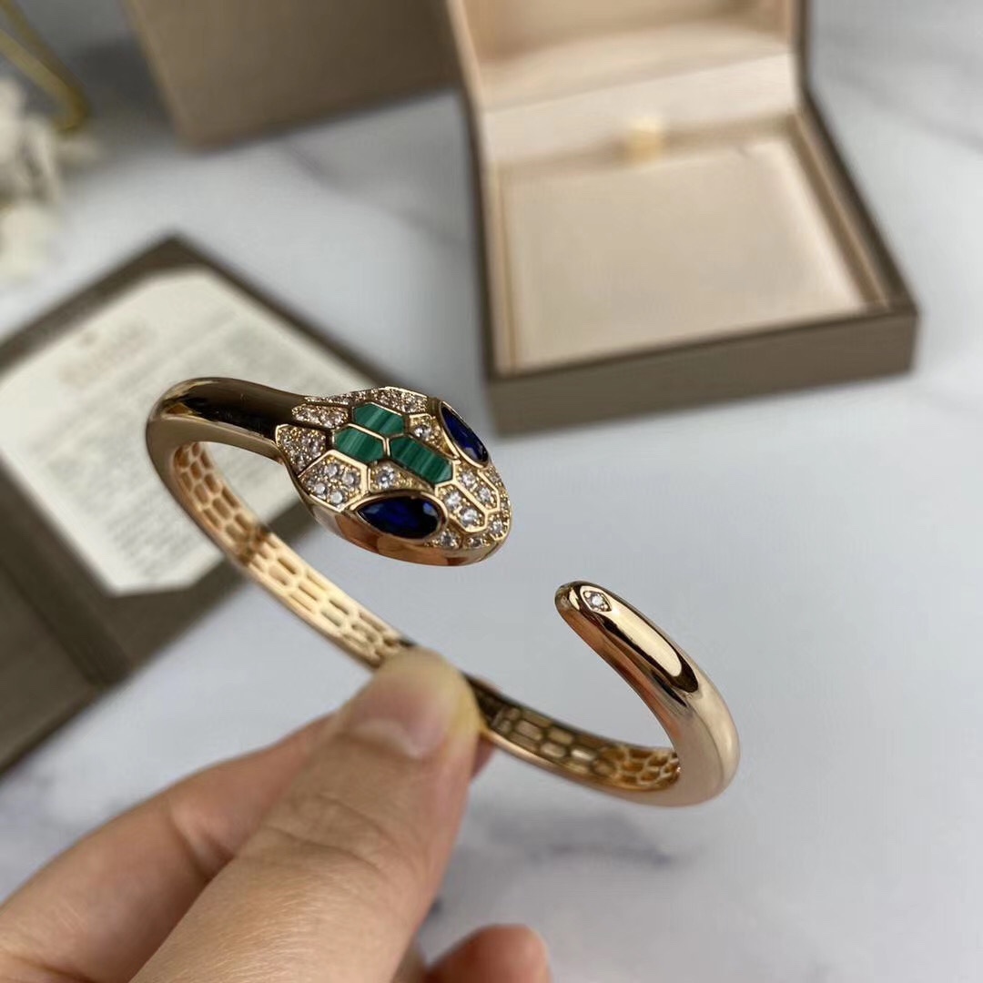 10A Bangle Jewelry Brand Multi-loop Bracelet Sterling Snake Classic Round Hard Bracelet Women Ladies Bracelets with Box