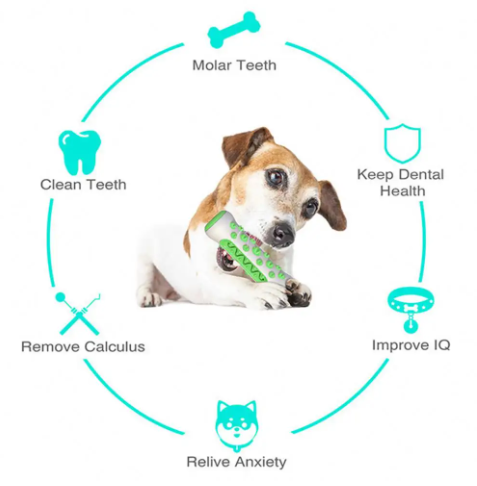 Custom Dental Care Rubber Dog Chew Toys Sustainable Toothbrush Stick for Deep Teeth Cleaning