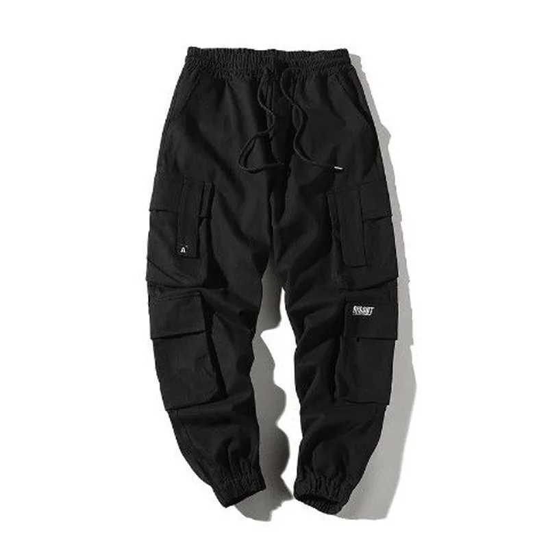Streetwear Black Mens Harem Joggers Pants Men Cargo Pants 2022 Hip Hop Casual Pockets Sweatpants Male Oversized Fashion Trouser LX241107