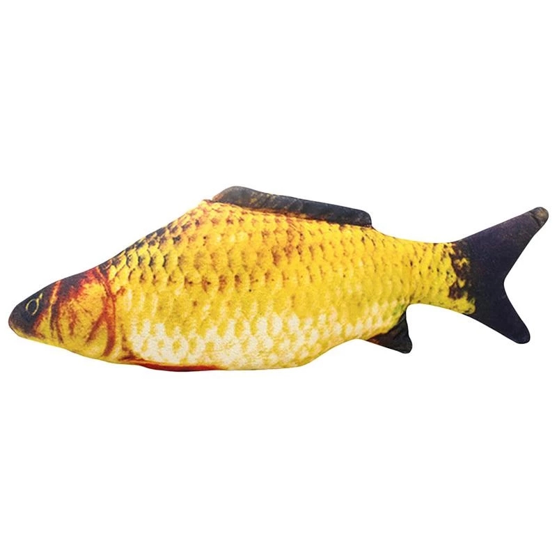 Pet Soft Plush 3D Flippity Fish Shape Cat Toy Interactive Fish Playing Toy For Pet