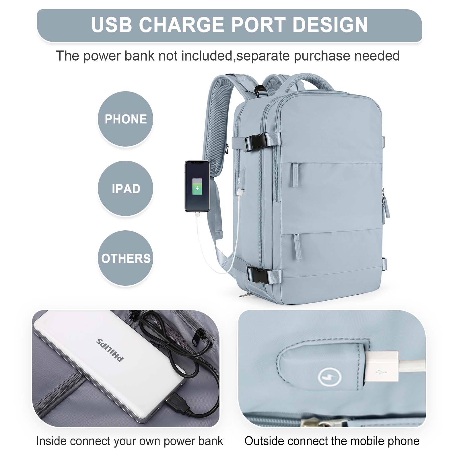Large Capacity Multifunctional Dry Wet Classification Short Distance Travel Nylon Waterproof Backpack