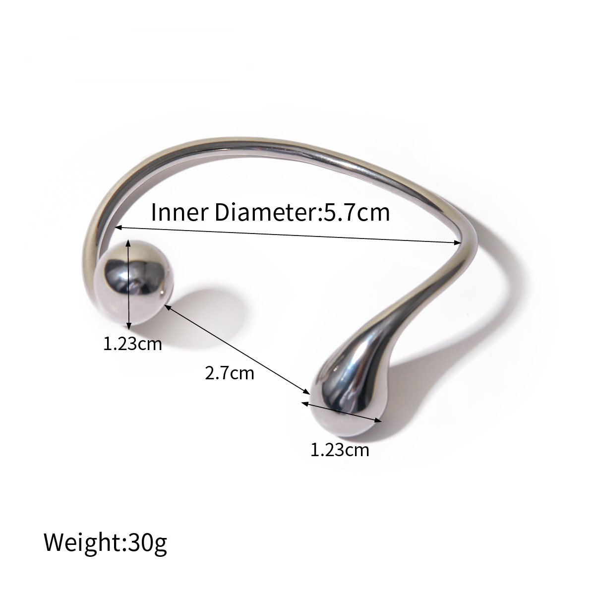 18k Gold-plated Stainless Steel Asymmetrical Opening Bracelet for Women Trendy and Versatile Jewelry Factory Wholesale