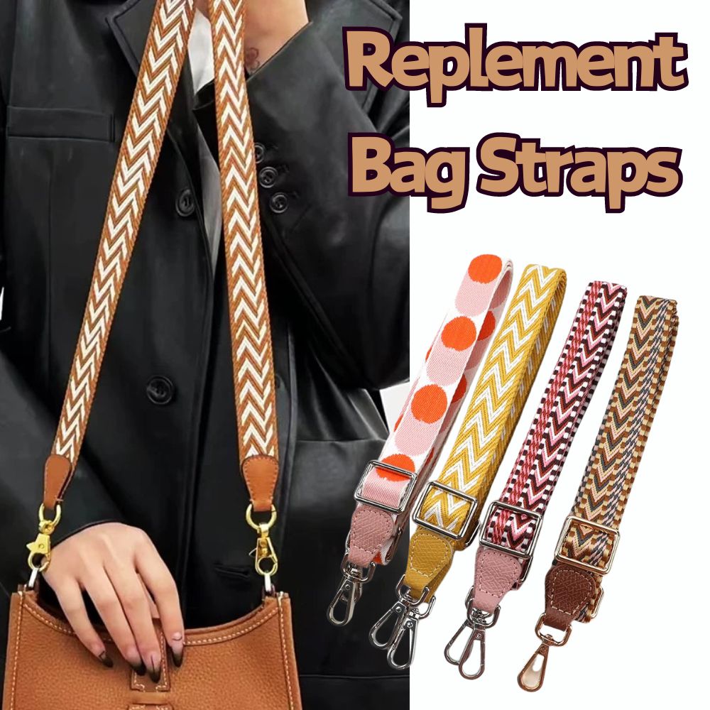 Hot Sale Replacement Wide Shoulder Bag Strap Thick Canvas Jacquard Crossbody Bag Strap With Metal Clasps Women Wide Handbag Belt