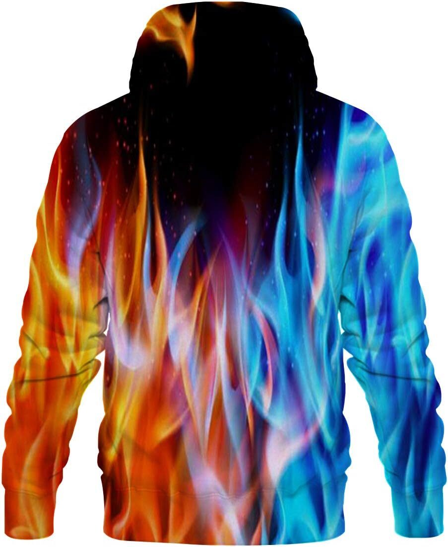 Hoodie for Mens Womens Graphic Hoodies for Men Women Unisex Novelty Sweatshirts Cool 3D Printed Pullover Hoody Hoodie with Pocket Graphic Trendy flame