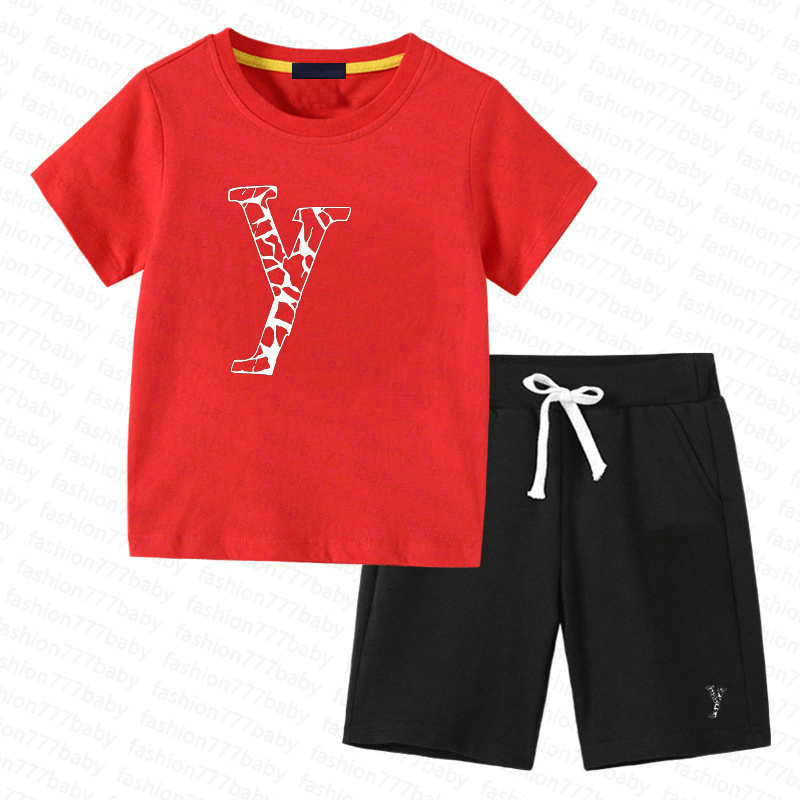 100% cotton 2-7 Years Kids Designer Sets baby Boys girl summer T-Shirt Pants Set Brand printing Children 2 Piece Fashion children Clo