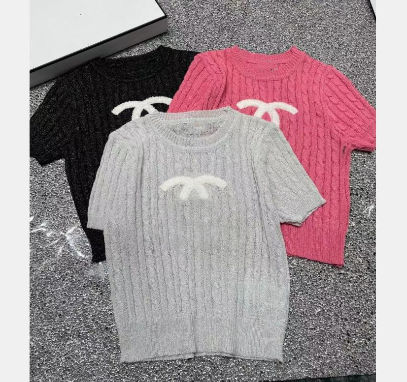 New Women's Knits & Tees Sweaters Luxury brand Women designer Knitted T-shirt CC Sweaters 213