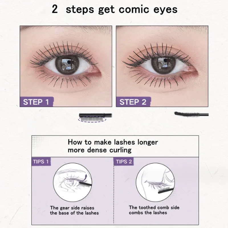 JUDYDOLL double head eye black waterproof mascara primer foundation cream long curly thick eyelashes 241107