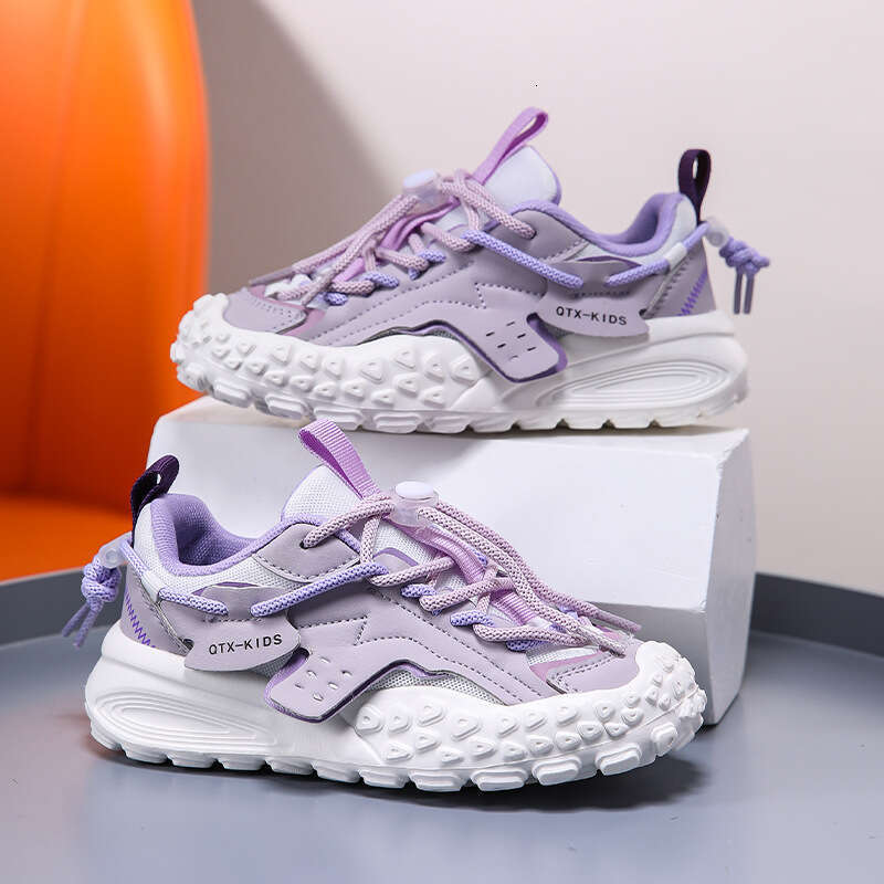 Girls' 2024 new summer mesh breathable boys' sports automatic lace up student running shoes trendy .