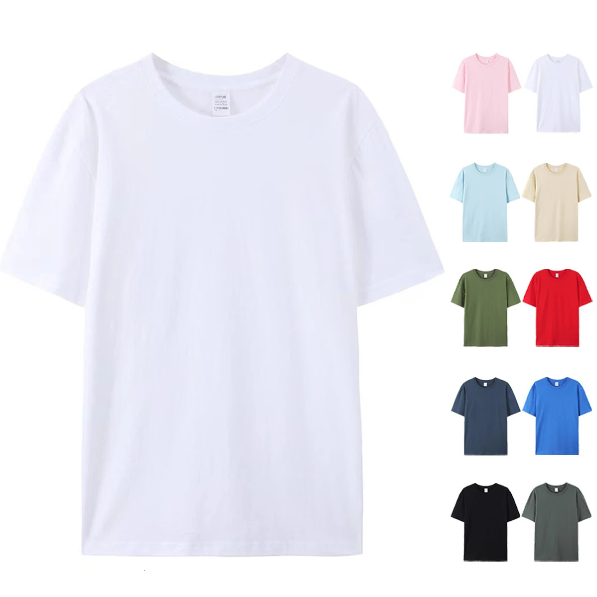 Plain 100% Cotton T Shirt Men High Quality Wholesale Short Sleeve T-shirts Unisex Crew Neck Tshirt For Men Playeras De Hombre 240319
