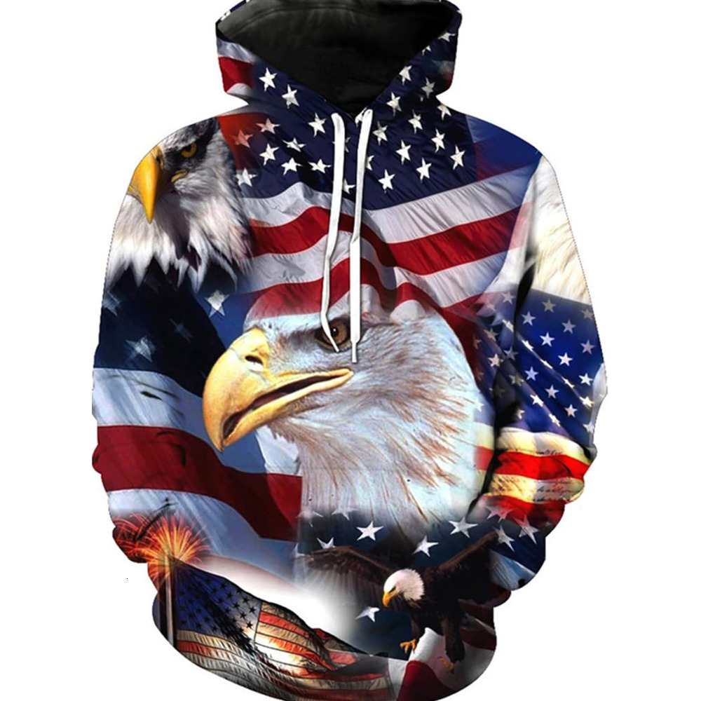 Hoodie for Mens Womens Mens Hoodies Pullover Tie Dye Graphic Hoodie Long Sleeve Casual Sweatshirts with Pocket Graphic Trendy Eagle Pattern