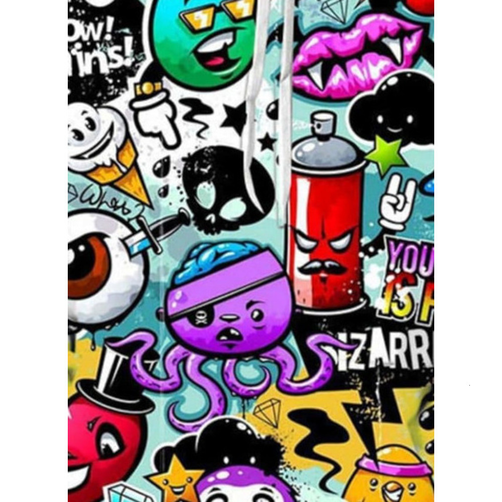 Hoodie for Mens Womens Mens And Womens Hip Hop Hoodie Street Novelty Hoodies 3d Printed Pullover Casual Sweatshirts Graphic Fashion Graffiti Color