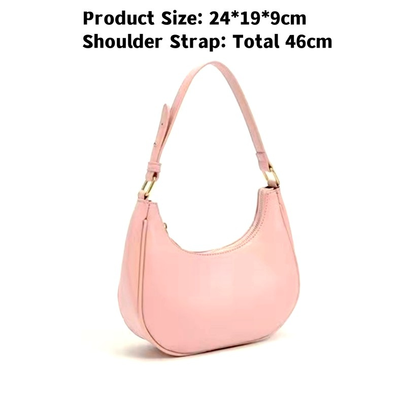 Fashion Women'S Clutch Handbags Moon Solid Color Pu Leather Underarm Shoulder Bag Casual Female Shopper Tote Luxury Hobos Bags