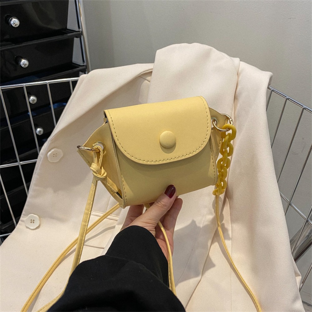 Portable Square Mini Handbag Solid Color Fashion Chain Crossbody Bag All-match Cute Crossbody Sling Bag Outdoor
