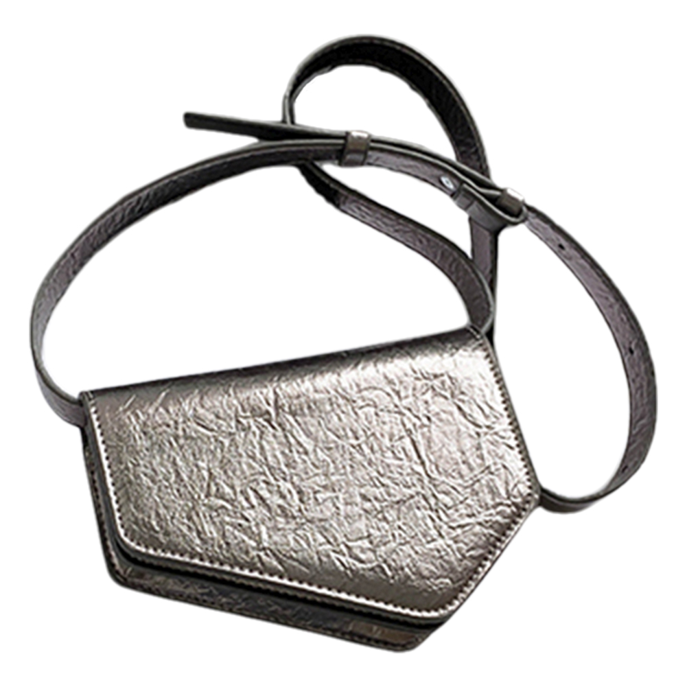 Women Shiny Crossbody Bag PU Leather Simple Evening Bag Adjustable Strap All-Match Satchel Bag Ladies Commute Bag