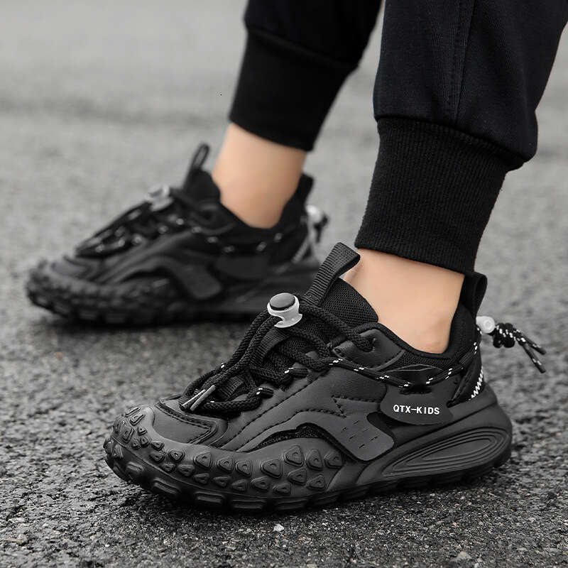 Girls' 2024 new summer mesh breathable boys' sports automatic lace up student running shoes trendy .