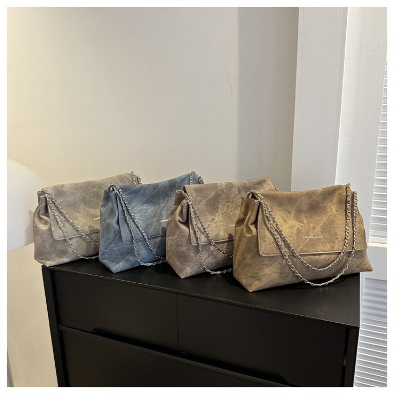 2024 Autumn New Fashion Casual Shoulder Bag Women's Trend Retro Commuter Women's Bag Large Capacity Underarm Bag