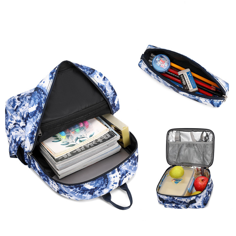 3PCS School Backpack for Girls Kids Backpack for Girls with Lunch Box Pencil Case Cute Bookbag for Elementary Middle School
