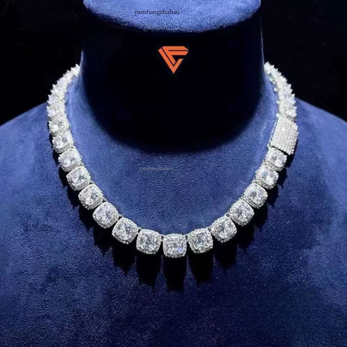 Lifeng Eent Cut Necklace Hand-set Craftsmanship10mm Rock Candy Tennis Men and women Chain d Vvs Moissanite Dia Chian