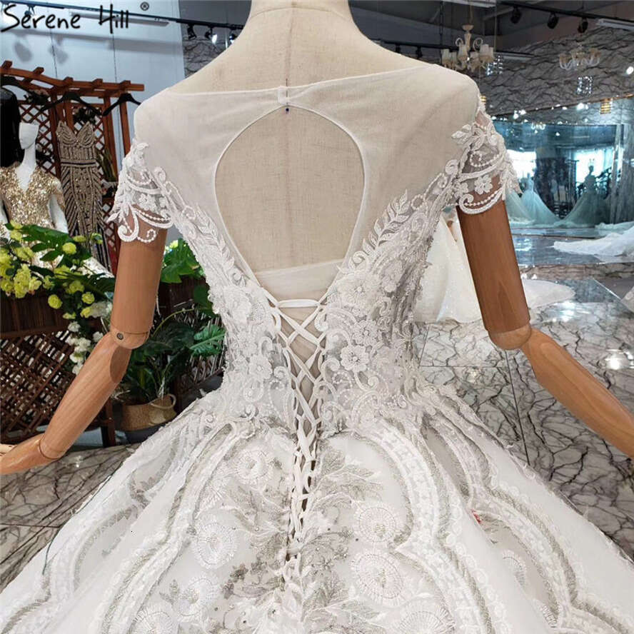 SERENE HILL White O-Neck Handmade Wers Dress 2025 Vintage Sleeveless Sexy Wedding Gown Real Photo Custom Made