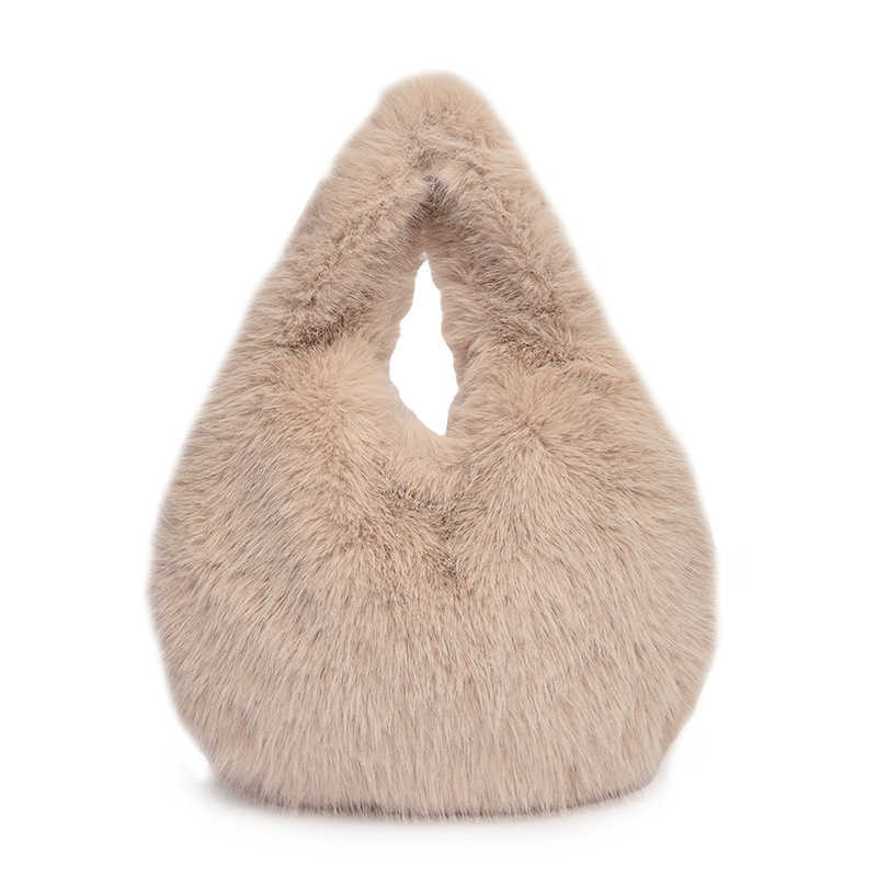 Cute Furry Fur Bag for Autumn and Winter Women s New Stylish Handheld Large Capacity Plush Bucket Bag Trendy 241109