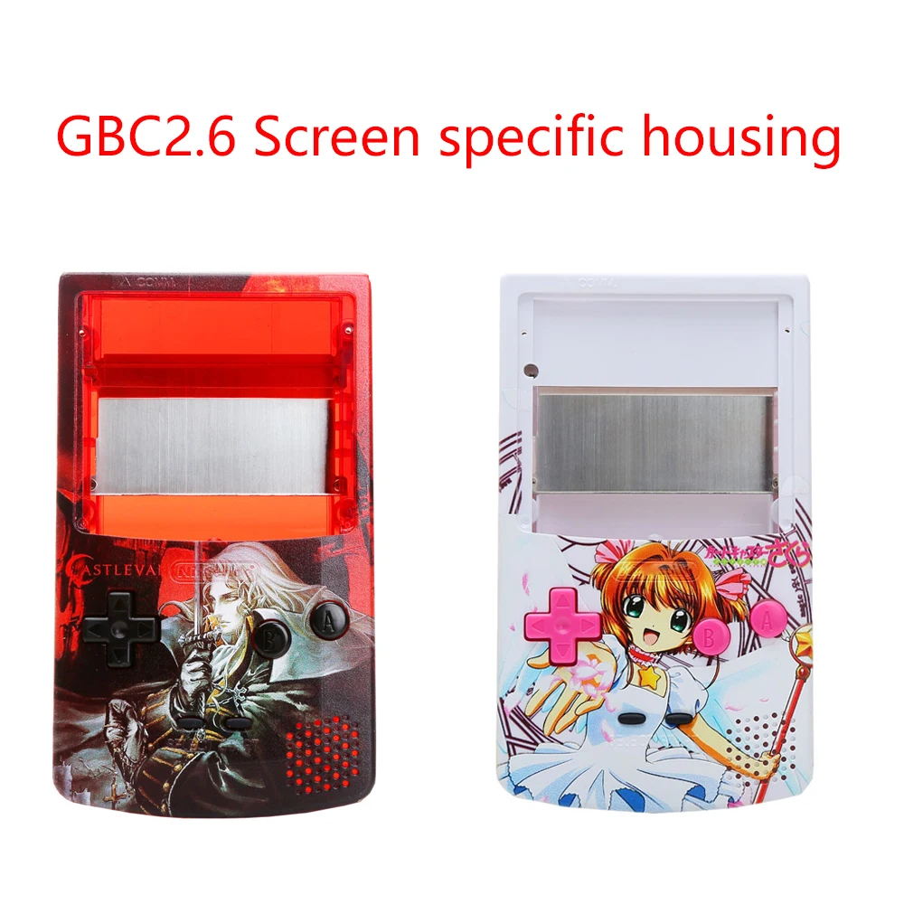 Exclusive housing for Gameboy Color Screen Kit with UV printed custom housing for GBC Retro Pixel IPS LCD 2.6