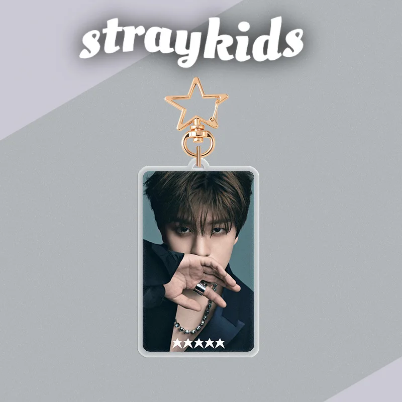 KPOP Album Korean Stray-Kid 5-STAR Series Member Keychain HyunJin Felix Fans Bag Pendant Car Keyring for Friends Gift smile