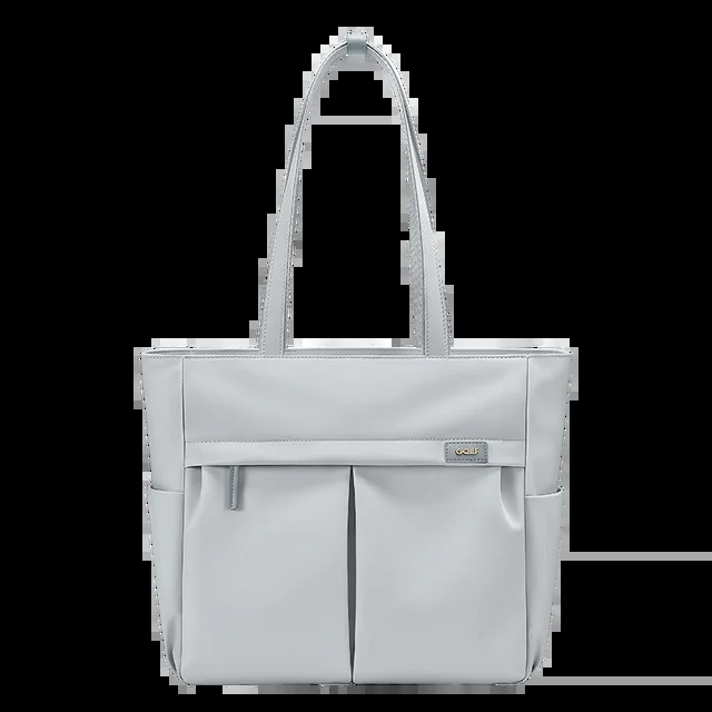 Women Work With Laptop Compartment Pockets Elegant Tote Zipper Khaki Female Shoulder Bag Functional Trend Nylon Zipper Style BagVoyage