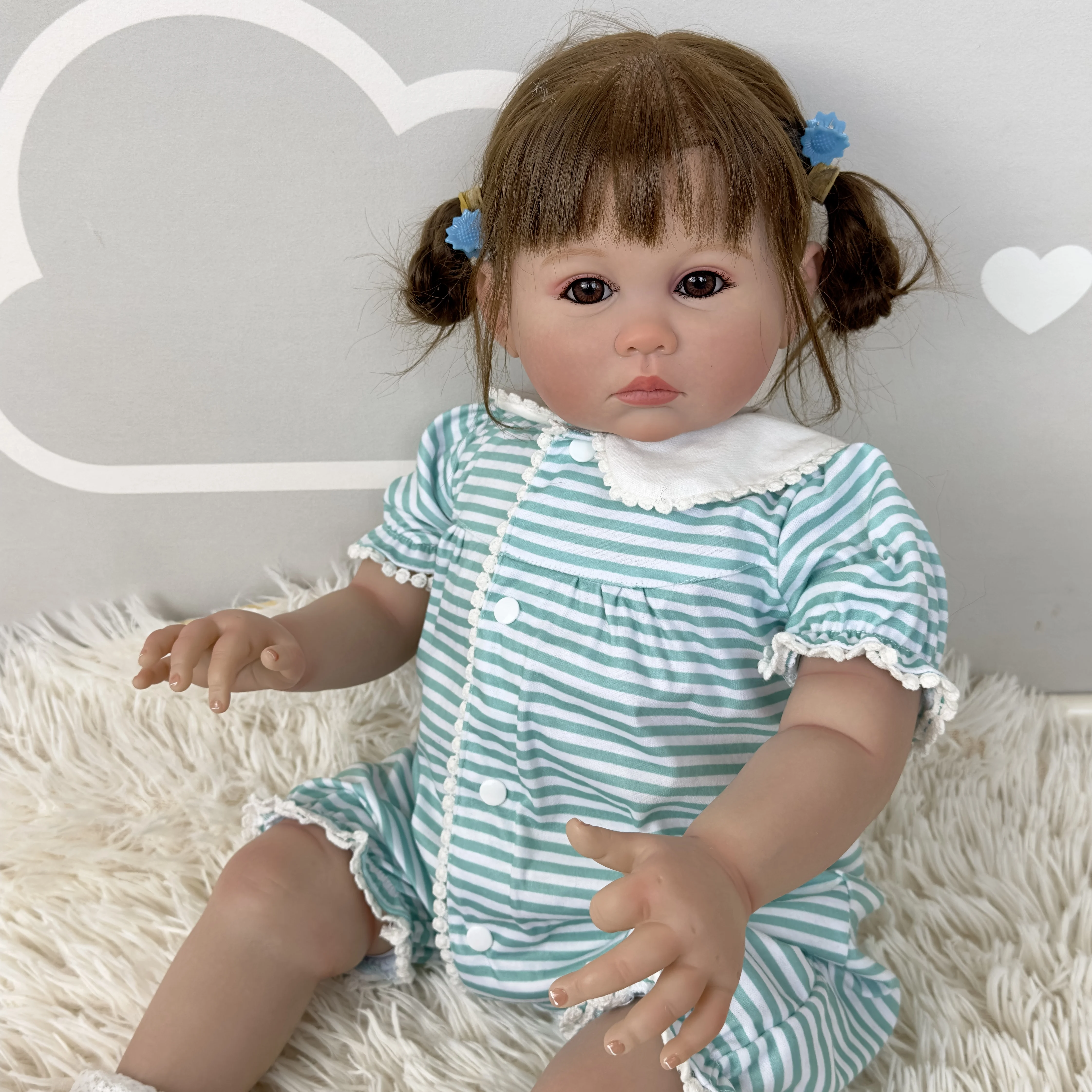 Girl Toddler 24Inch Reborn Julieata Soft Cloth Body Rooted Hair High ddmysmile Quality Hand Painted Doll 3D Skin Smile