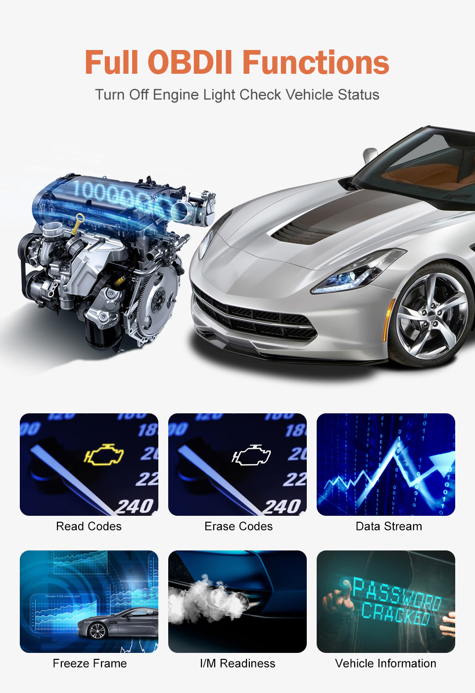 ANCEL AS200 OBD2 Scanner Code Reader Data Stream Automotive Tools Engine Check Car Scanner Professional OBD 2 Auto Diagnostics