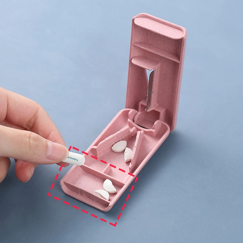 1pc Mini Plastic Medicine Pill Holder Useful Portable Tablet Cutter Splitter Pill new Case Storage Box Pill 2025 Tablet Cutter Divider