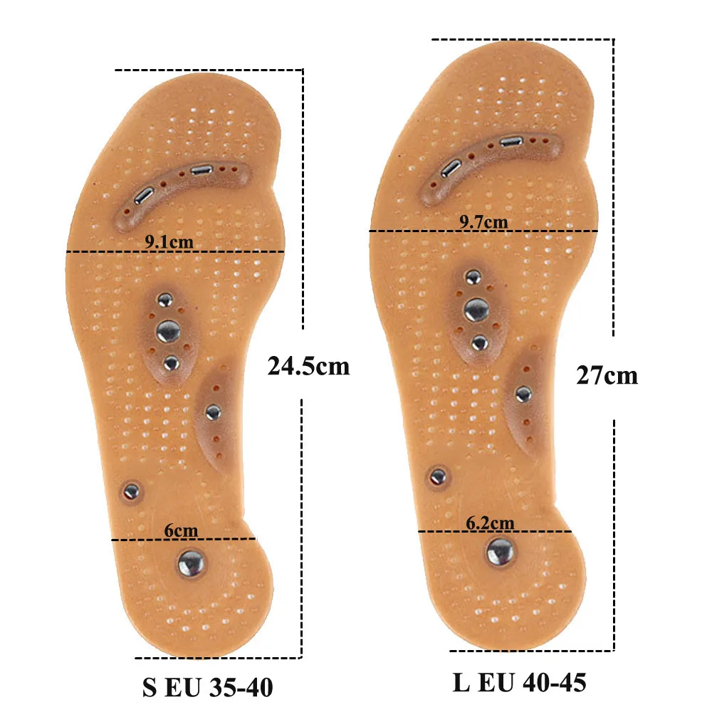 Silicone Magnetic Massage EiD Insoles Therapy Slimming Insoles for Weight Loss Foot Acupressure Shoe Pads Wholesale Sole Unisex smile