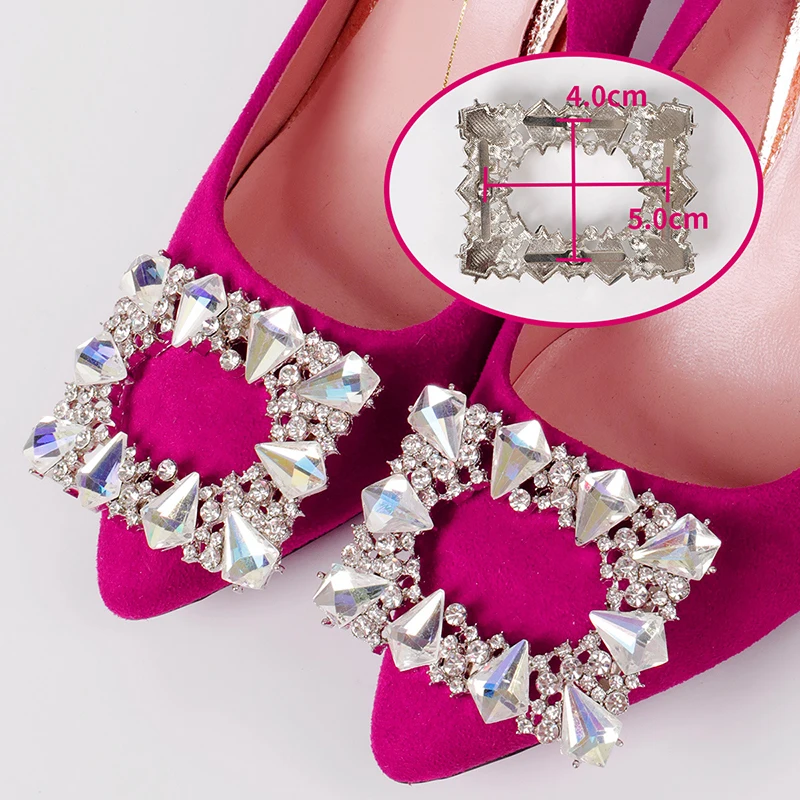 Shoes 1pc Decorations Detachable Shiny Crystal Shoes Clip Charm Buckle Rhinestone Brooch Women Bag Pendant Bride Accessories smile