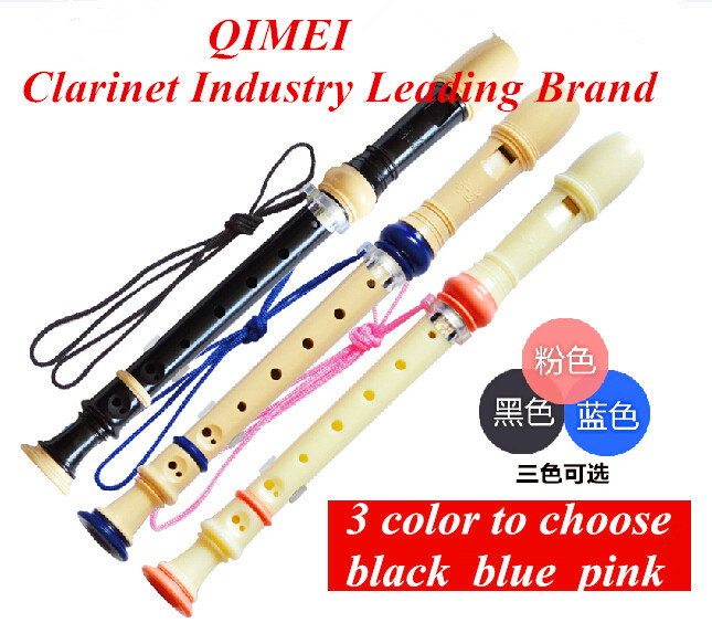 Hot Selling German 8 Holes Soprano Plastic Recorder C Key Clarinet 3 Color to Choose Flute for beginner Student Gift