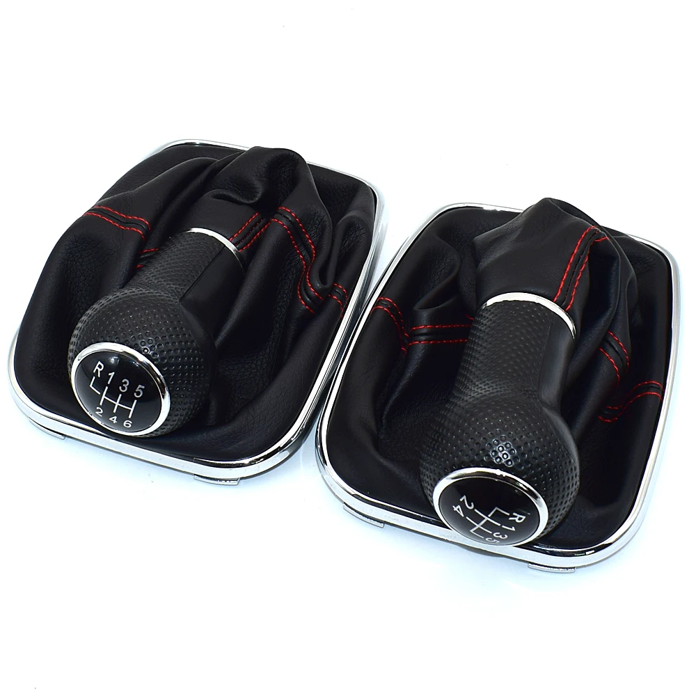 23mm VW For Golf 4 IV 4 GTI R32 Bora Jetta 5 Speed Black Frame Gear Shift Knob Lever Gaiter Boot 1999-2004 smile