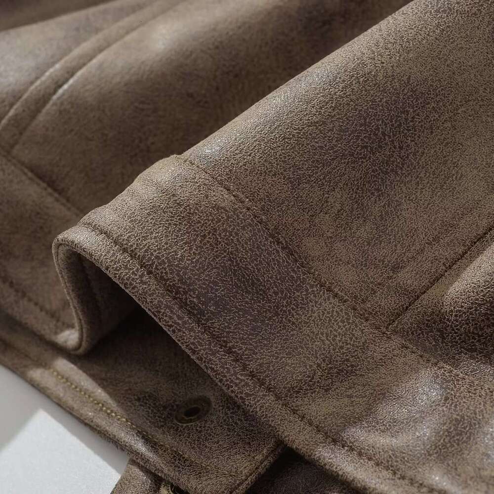 shanshi leather jacket women Autumn New Style Women's Pocket Making Used Motorcycle Jacket Leather Coat Women