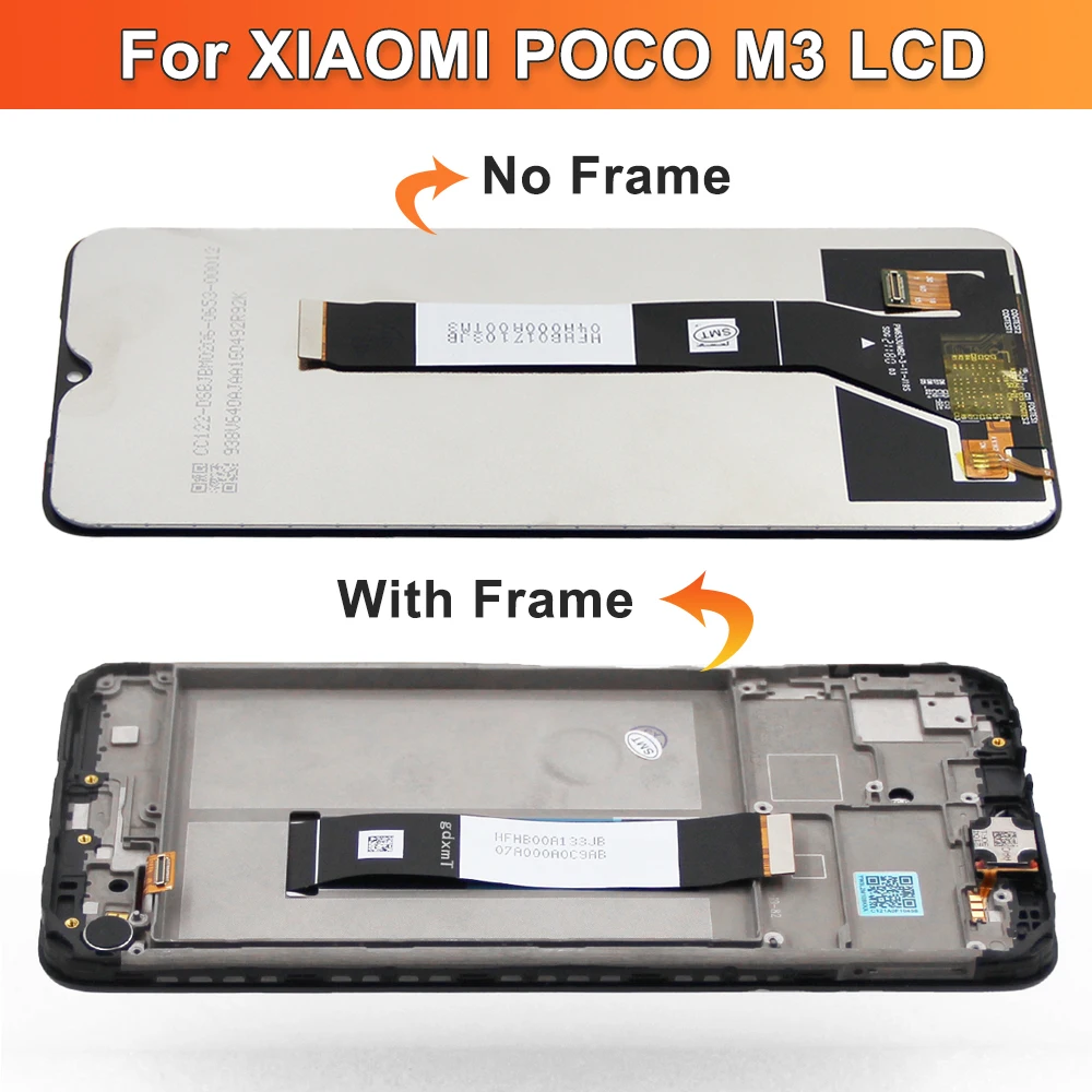 6.53" Original For Xiaomi POCO M3 LCD Display Touch Screen Digitizer Assembly For Redmi 9T lcd M2010J19SG Display Frame Repair