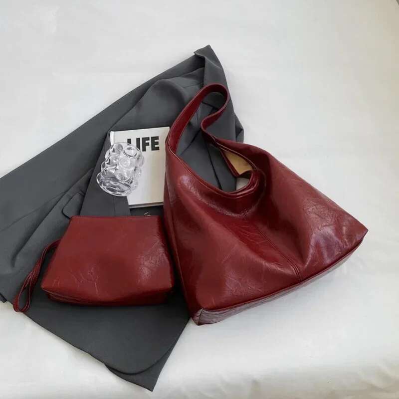 Soft PU Leather Shoulder for Women Wedding Totes All-match Commuter Underarm Bag Bolso Mujer Fashion Large Capacity Handbag