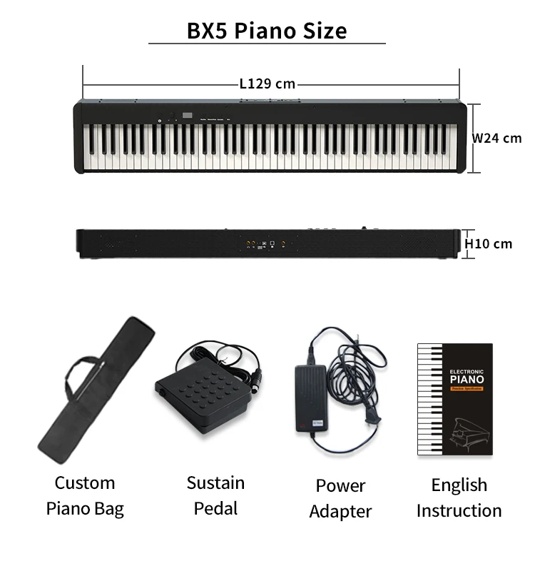 88 Heavy Hammer Keys Digital Piano Musical Keyboard Professional Electronic Music Synthesizer Midi Controller for Adults