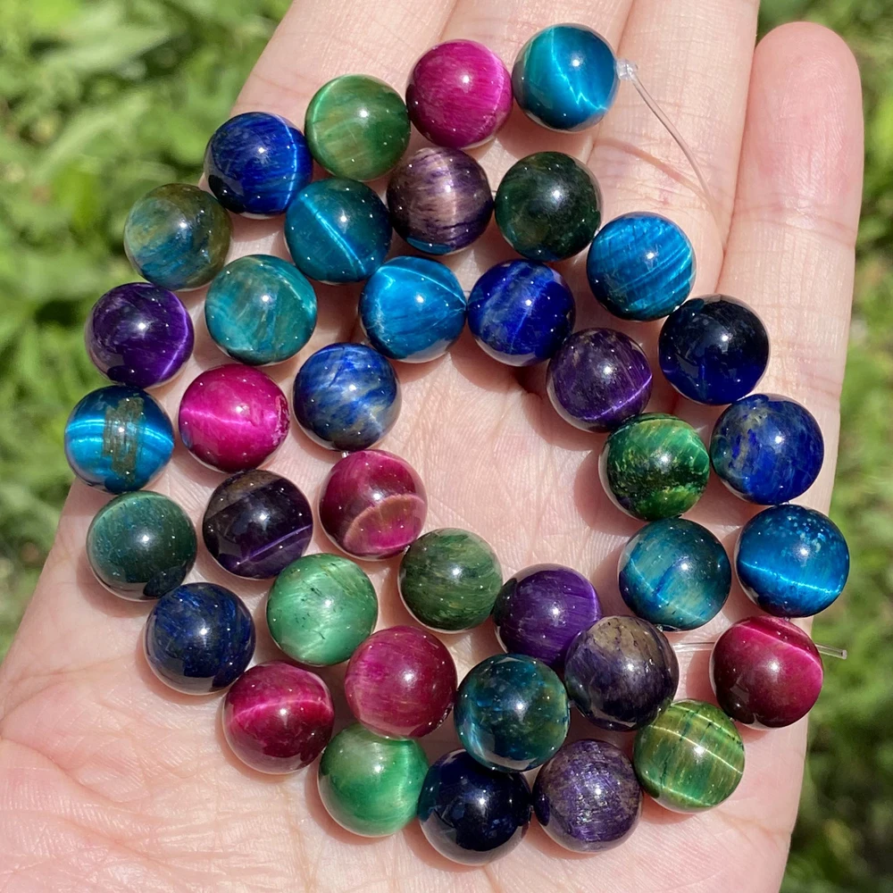 4 6 8 10mm Natural Stone Beads Lava Agates Jaspers Tiger Eye Amazonite Turquoises Beads for Jewelry Making DIY Bracelet Necklace