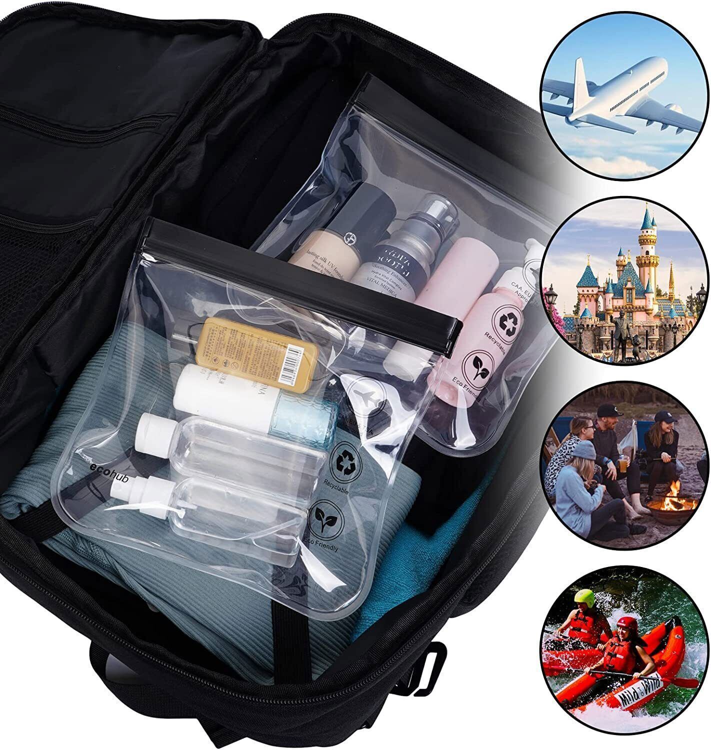 Cosmetic Lage 1PC Clear Bags Travel Use Leakproof Flight Make Up Waterproof for Women Reusable Airport Security Toiletry Bag smile