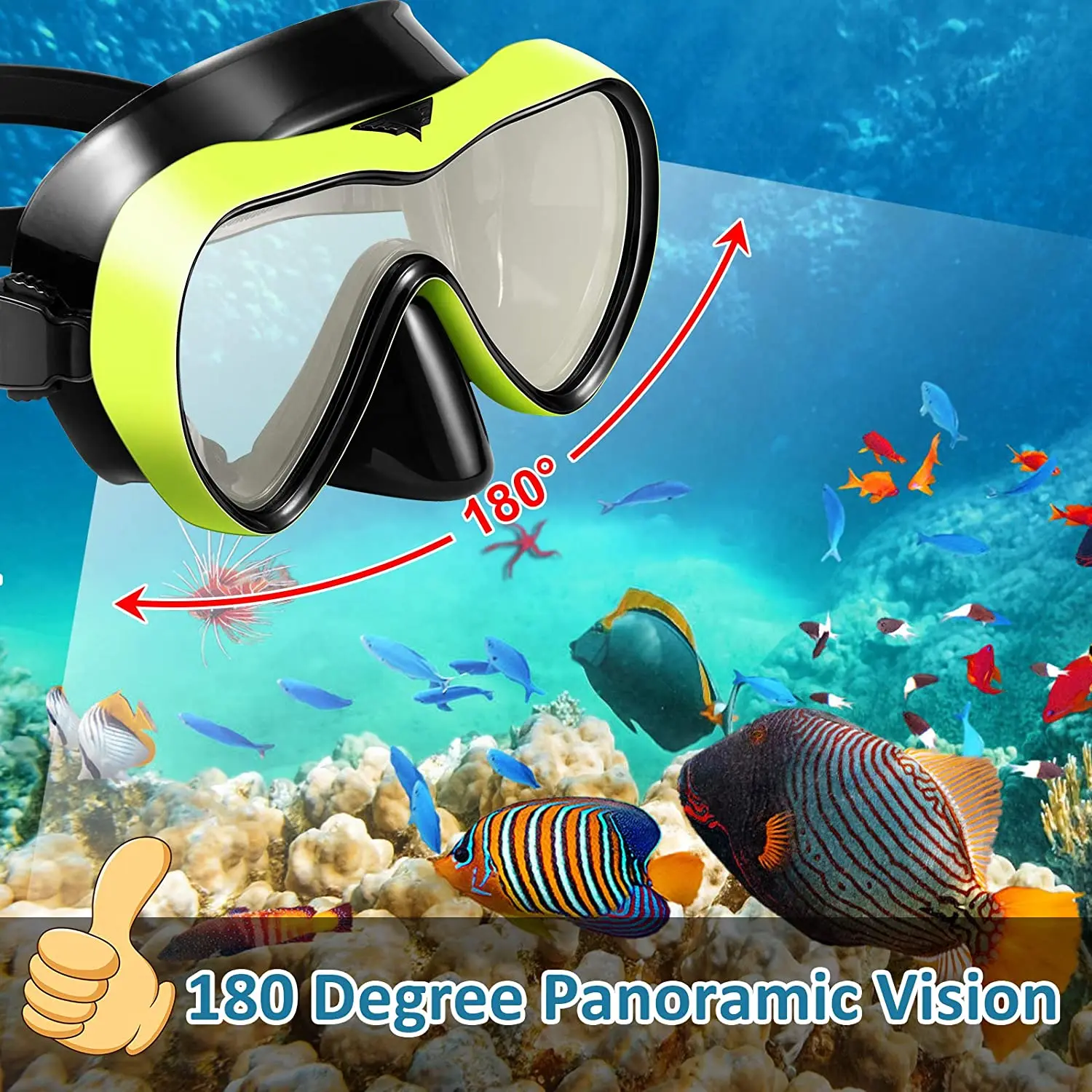 Adults, Dive Set Snorkel Masks and Snorkel for Man Women, Easy-Breath Snorkeling Gear with Anti-Fog Tempered Glass for Diving smile Adults, Women,