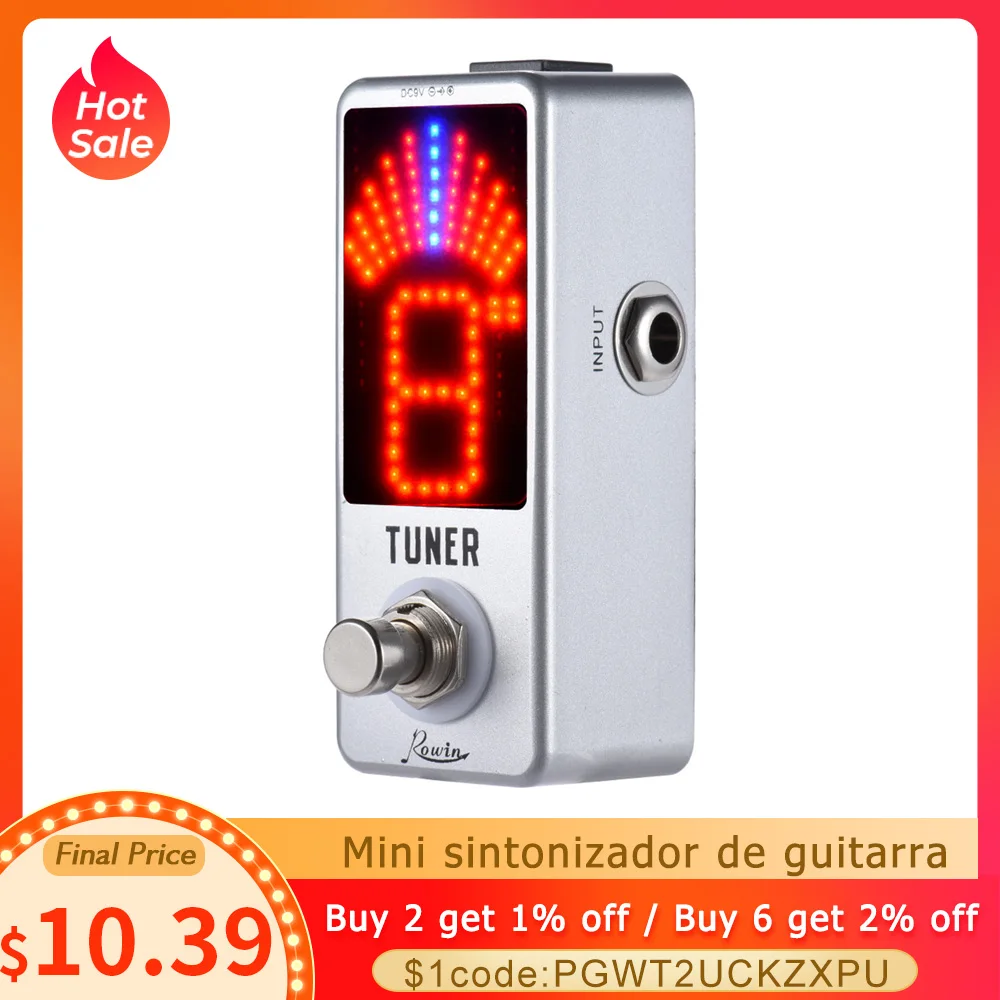 Guitar Tuner Mini Chromatic Tuner Pedal Effect LED Display True Bypass for Guitar Accessories Guitar Bass Musical Instrument